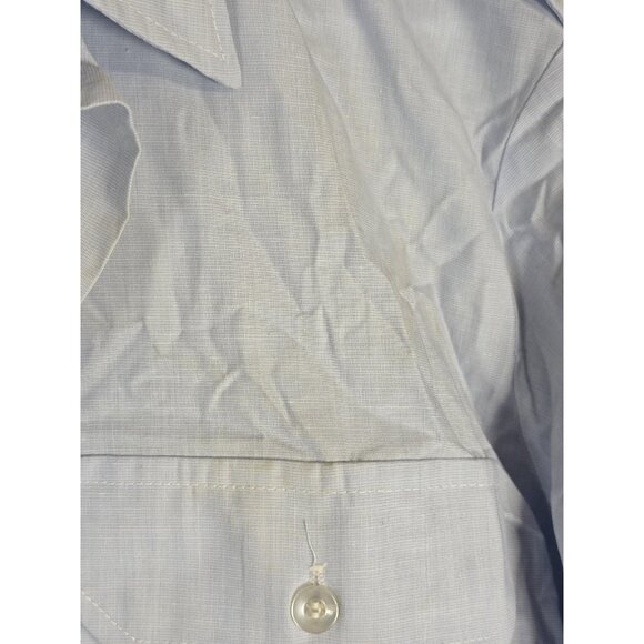 US Air Force Uniform Shirt Mens 16.5 Light Blue Short Sleeve Poly Cotton Patches - Picture 4 of 11